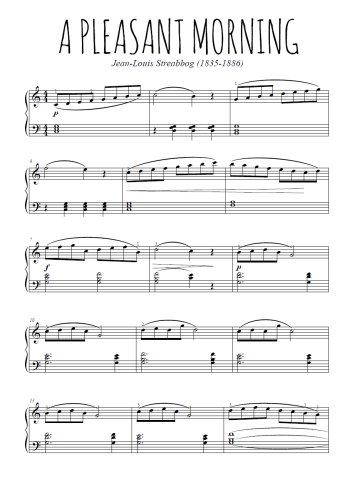 Téléchargez l'arrangement pour piano de la partition de A pleasant morning en PDF
